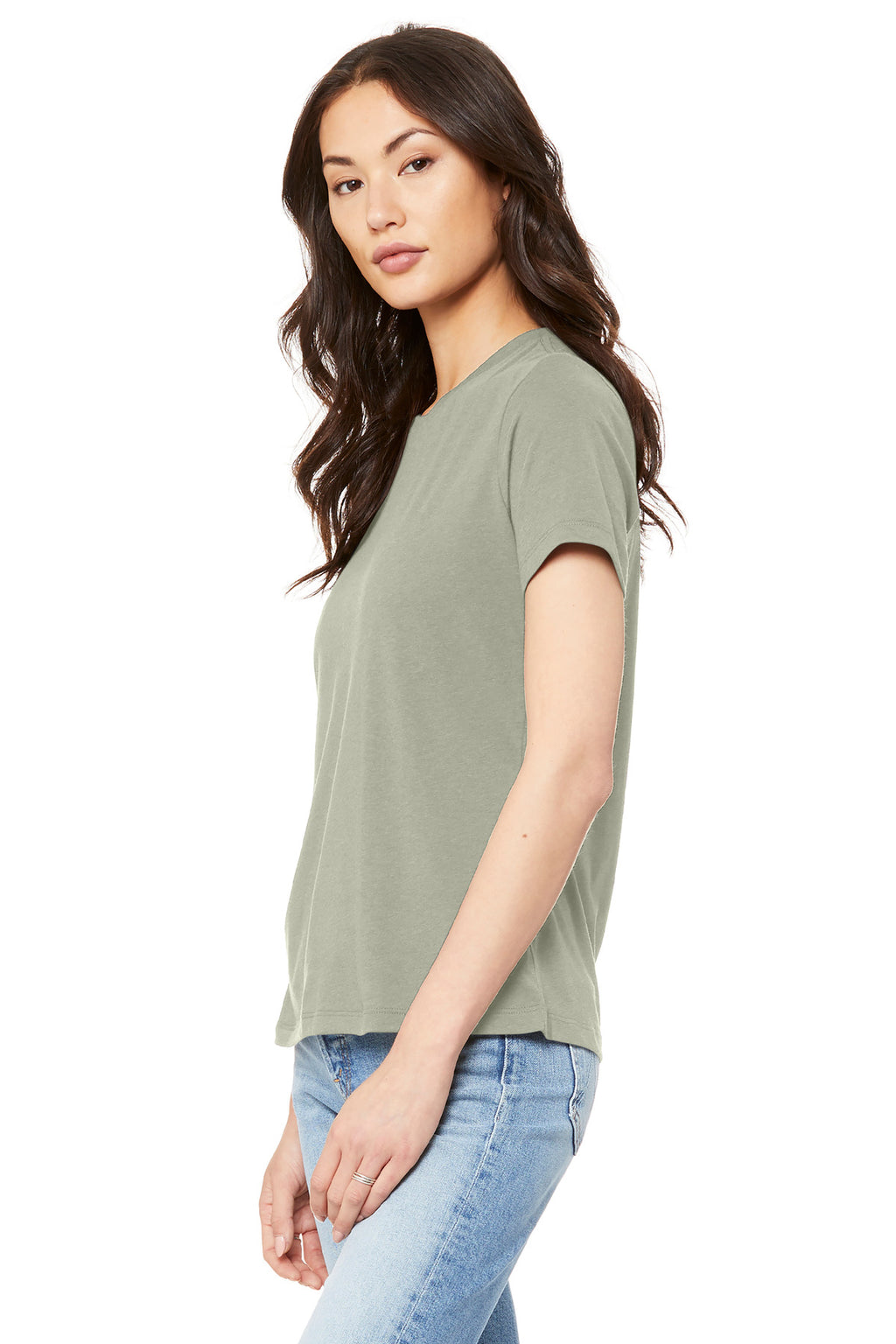 BELLA+CANVAS Women's Relaxed Jersey Short Sleeve Tee. BC6400 - Thyme - side