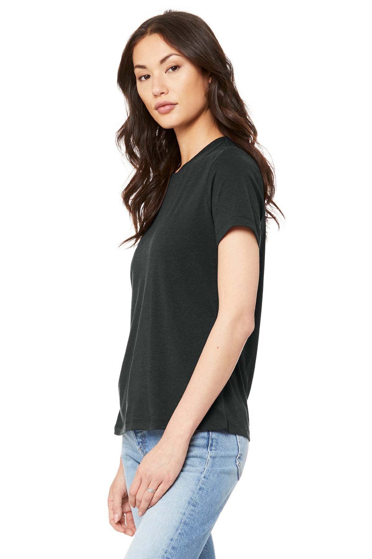 BELLA+CANVAS Women's Relaxed Jersey Short Sleeve Tee. BC6400 - Vintage Black - side
