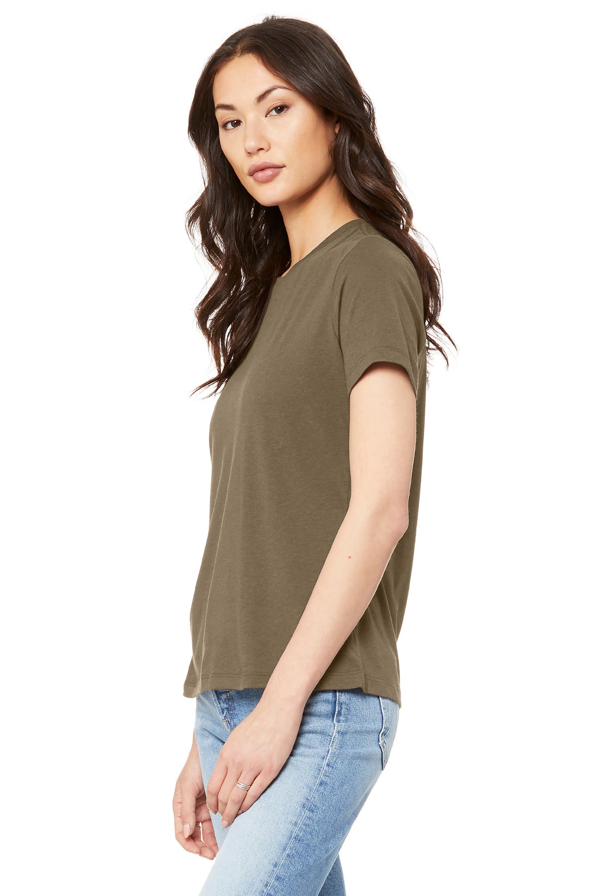 BELLA+CANVAS Women's Relaxed Jersey Short Sleeve Tee. BC6400 - Vintage Brown - side