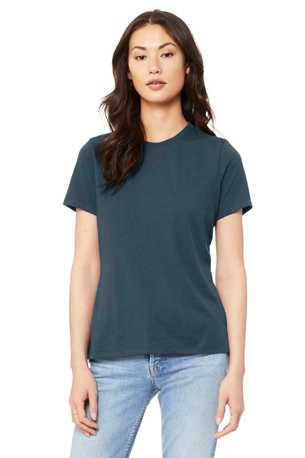 BELLA+CANVAS Women's Relaxed Jersey Short Sleeve Tee. BC6400 - Vintage Navy - front