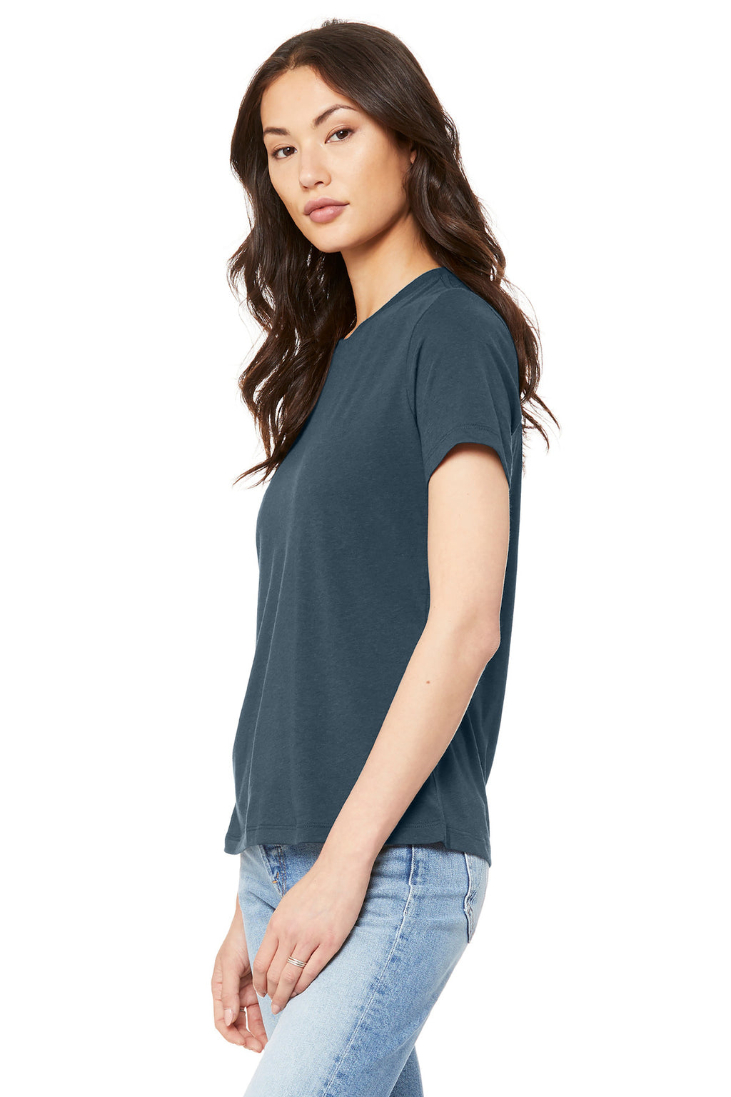 BELLA+CANVAS Women's Relaxed Jersey Short Sleeve Tee. BC6400 - Vintage Navy - side