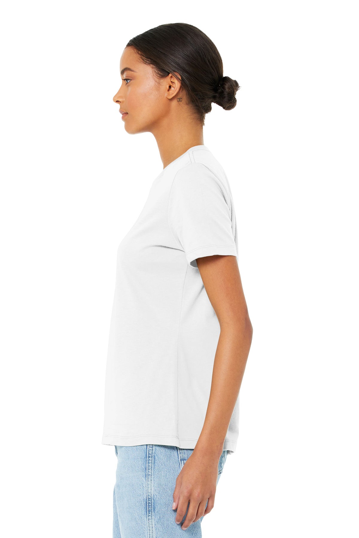 BELLA+CANVAS Women's Relaxed Jersey Short Sleeve Tee. BC6400 - White - side
