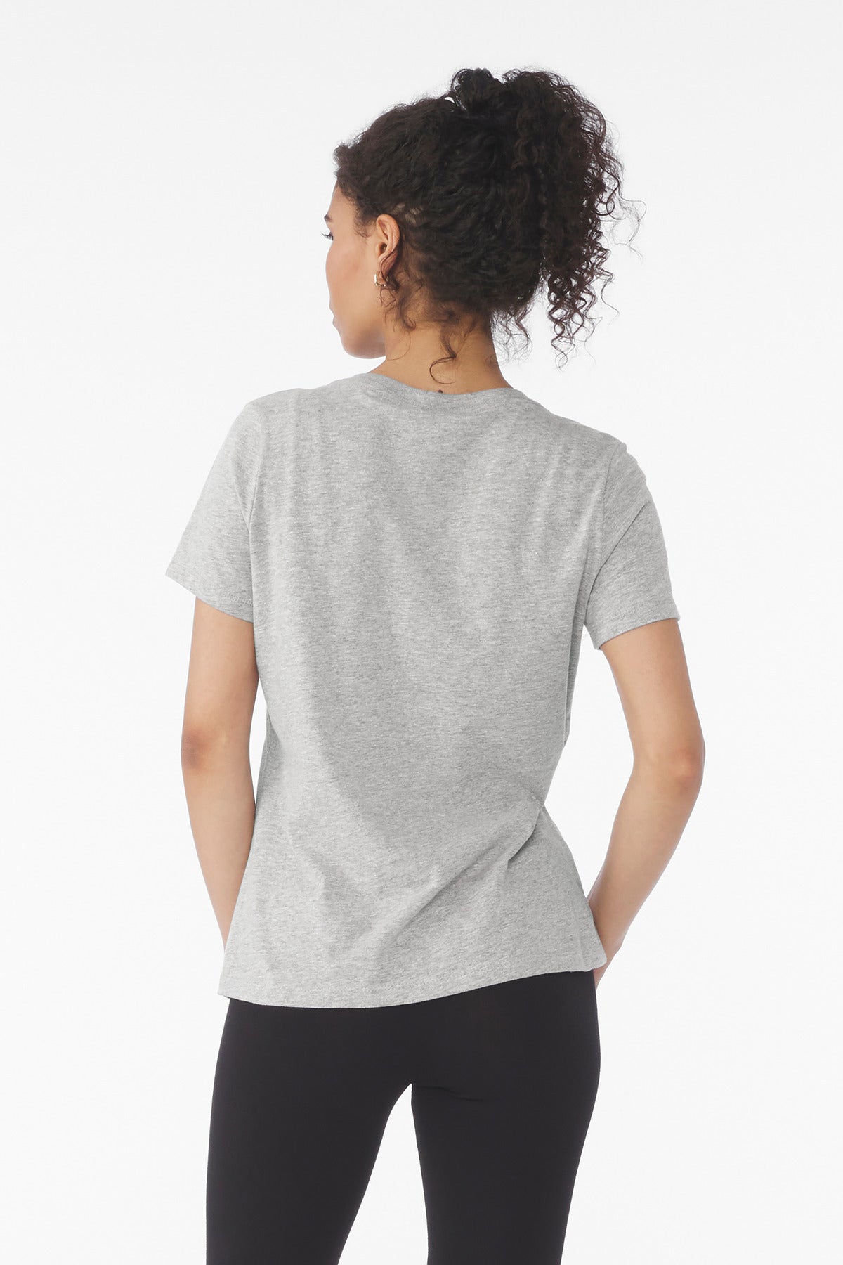 BELLA+CANVAS Women's Relaxed Heather CVC V-Neck Tee BC6405CVC - Athletic Heather - back