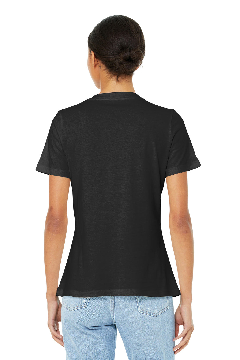 BELLA+CANVAS Women's Relaxed Jersey Short Sleeve V-Neck Tee. BC6405 - Black - back