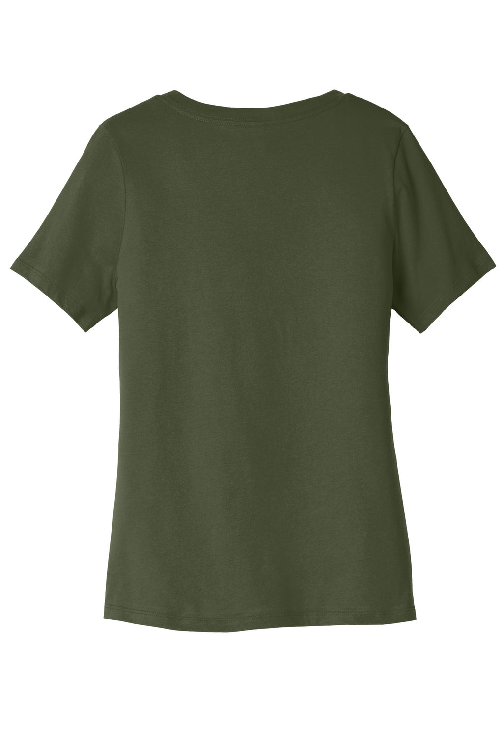BELLA+CANVAS Women's Relaxed Jersey Short Sleeve V-Neck Tee. BC6405 - Military Green - back