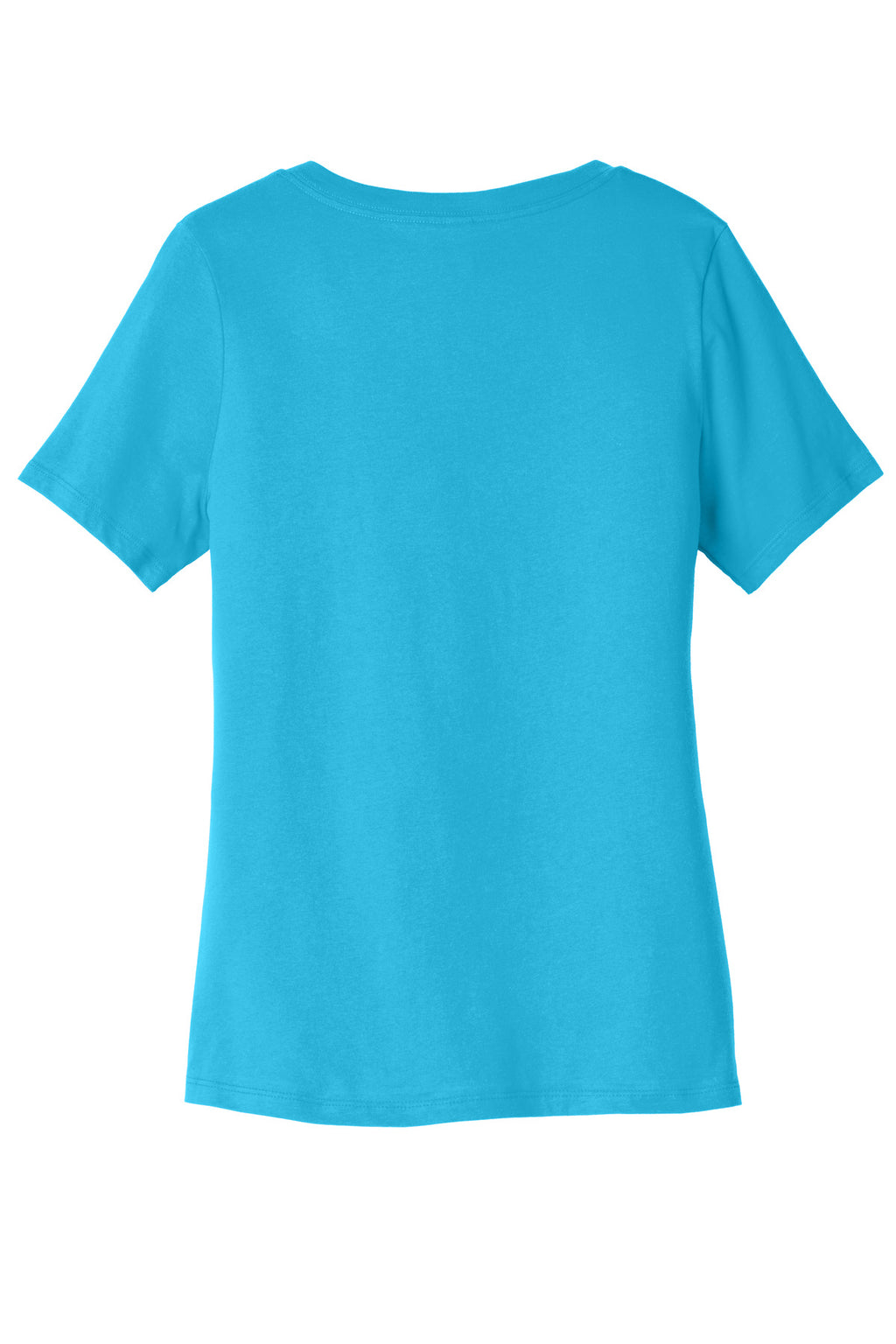 BELLA+CANVAS Women's Relaxed Jersey Short Sleeve V-Neck Tee. BC6405 - Turquoise - back