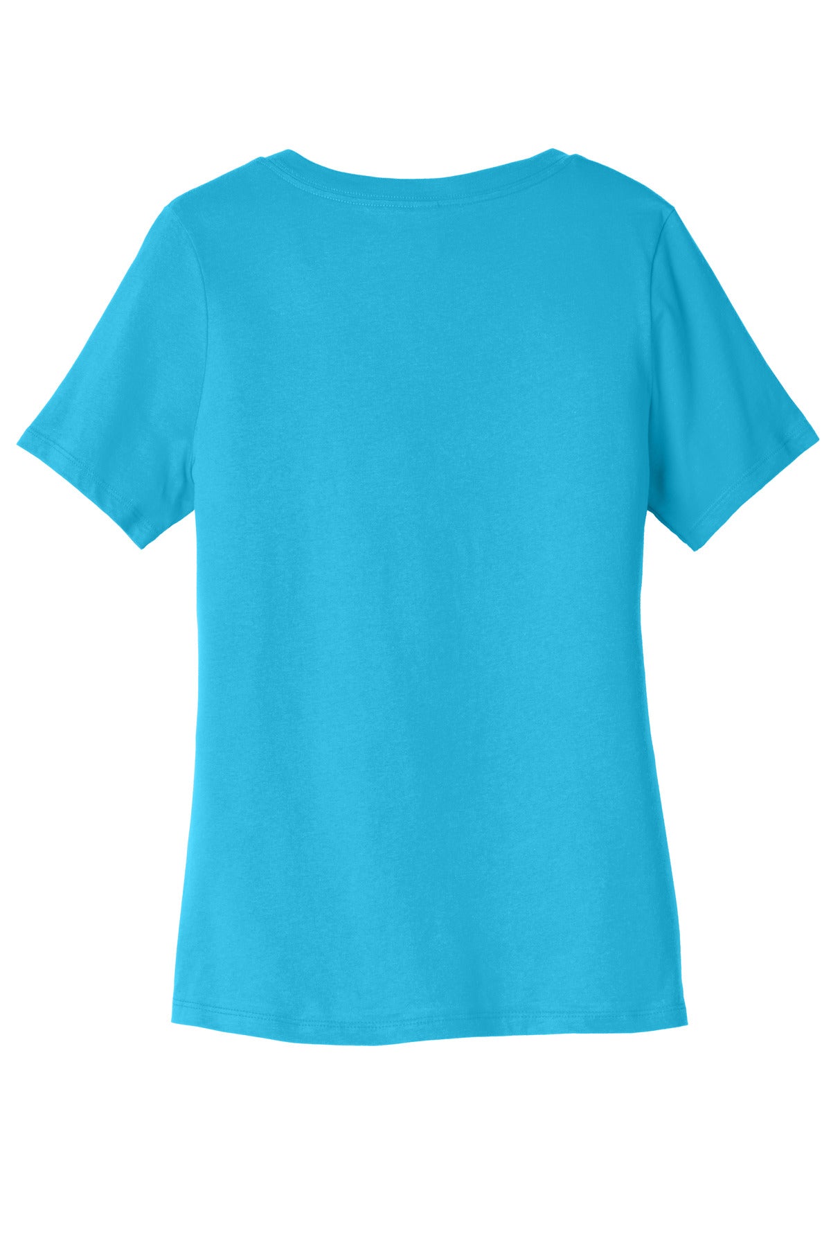 BELLA+CANVAS Women's Relaxed Jersey Short Sleeve V-Neck Tee. BC6405 - Turquoise - back