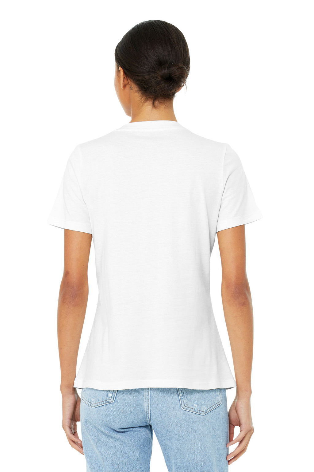 BELLA+CANVAS Women's Relaxed Jersey Short Sleeve V-Neck Tee. BC6405 - White - back