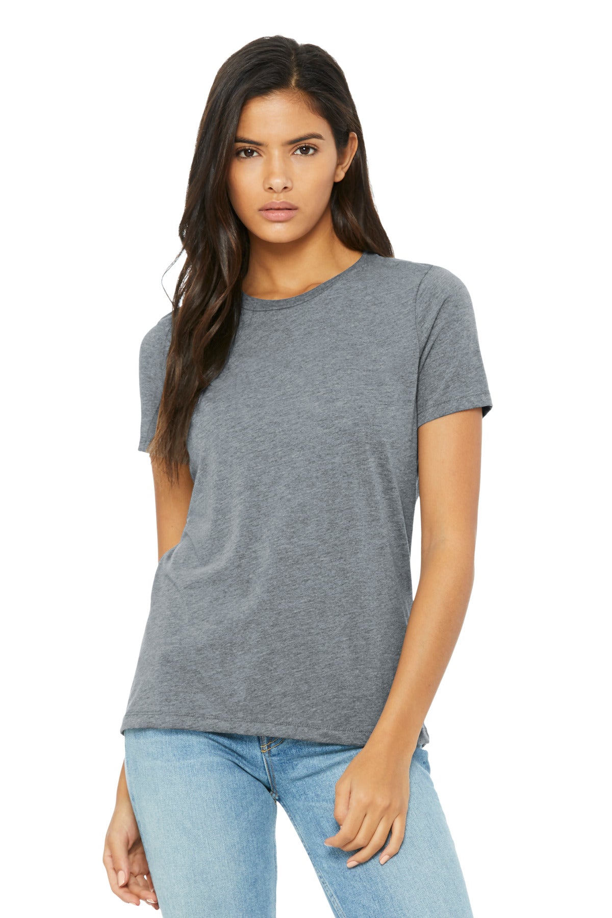 BELLA+CANVAS Women's Relaxed Triblend Tee BC6413 - Athletic Grey Triblend - front
