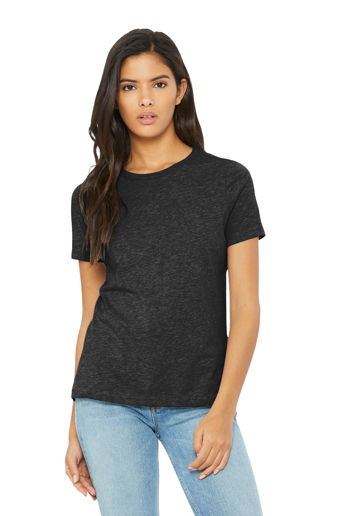 BELLA+CANVAS Women's Relaxed Triblend Tee BC6413 - Charcoal-Black Triblend - front
