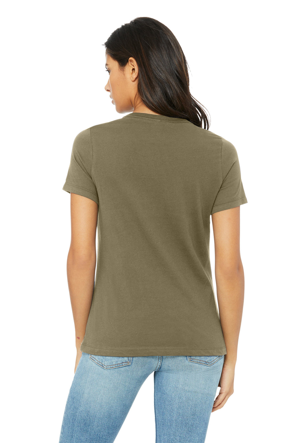 BELLA+CANVAS Women's Relaxed Triblend Tee BC6413 - Olive Triblend - back