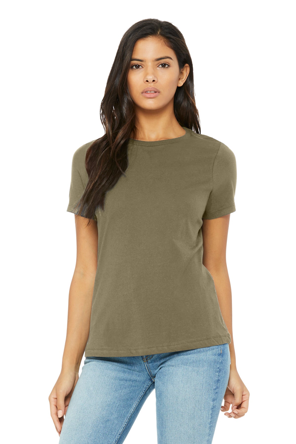 BELLA+CANVAS Women's Relaxed Triblend Tee BC6413 - Olive Triblend - front