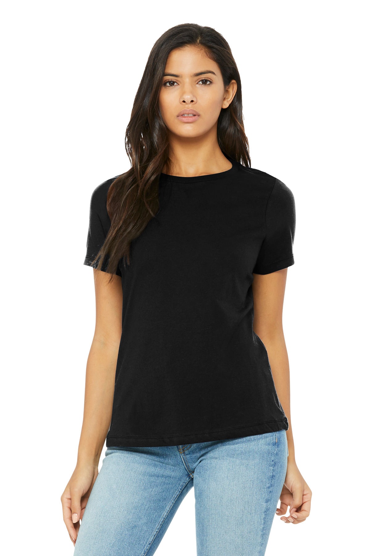 BELLA+CANVAS Women's Relaxed Triblend Tee BC6413 - Solid Black Triblend - front
