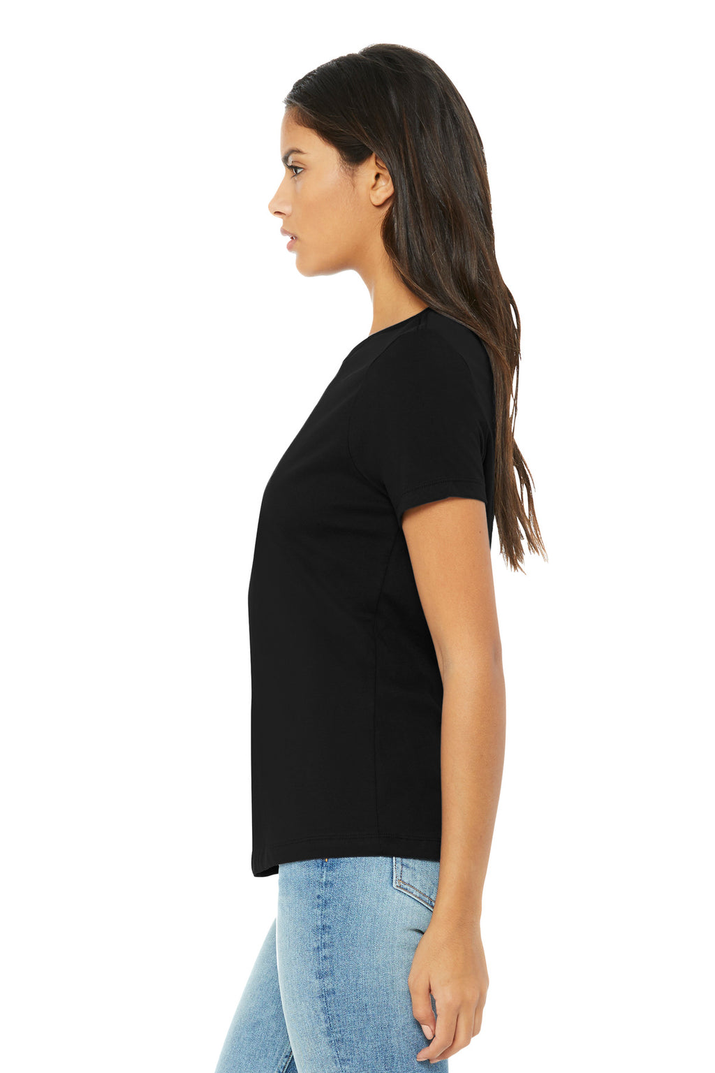 BELLA+CANVAS Women's Relaxed Triblend Tee BC6413 - Solid Black Triblend - side