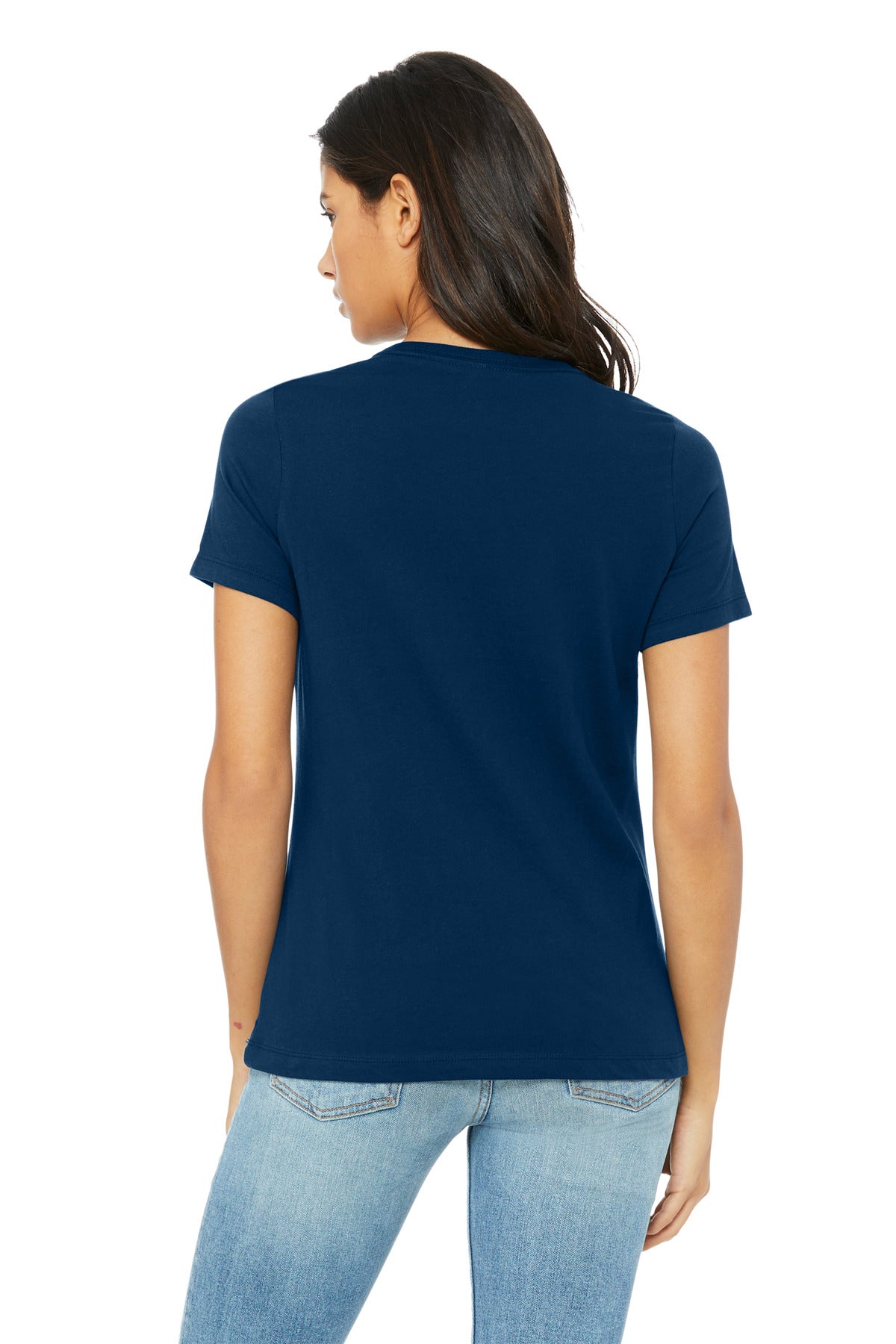 BELLA+CANVAS Women's Relaxed Triblend Tee BC6413 - Solid Navy Triblend - back