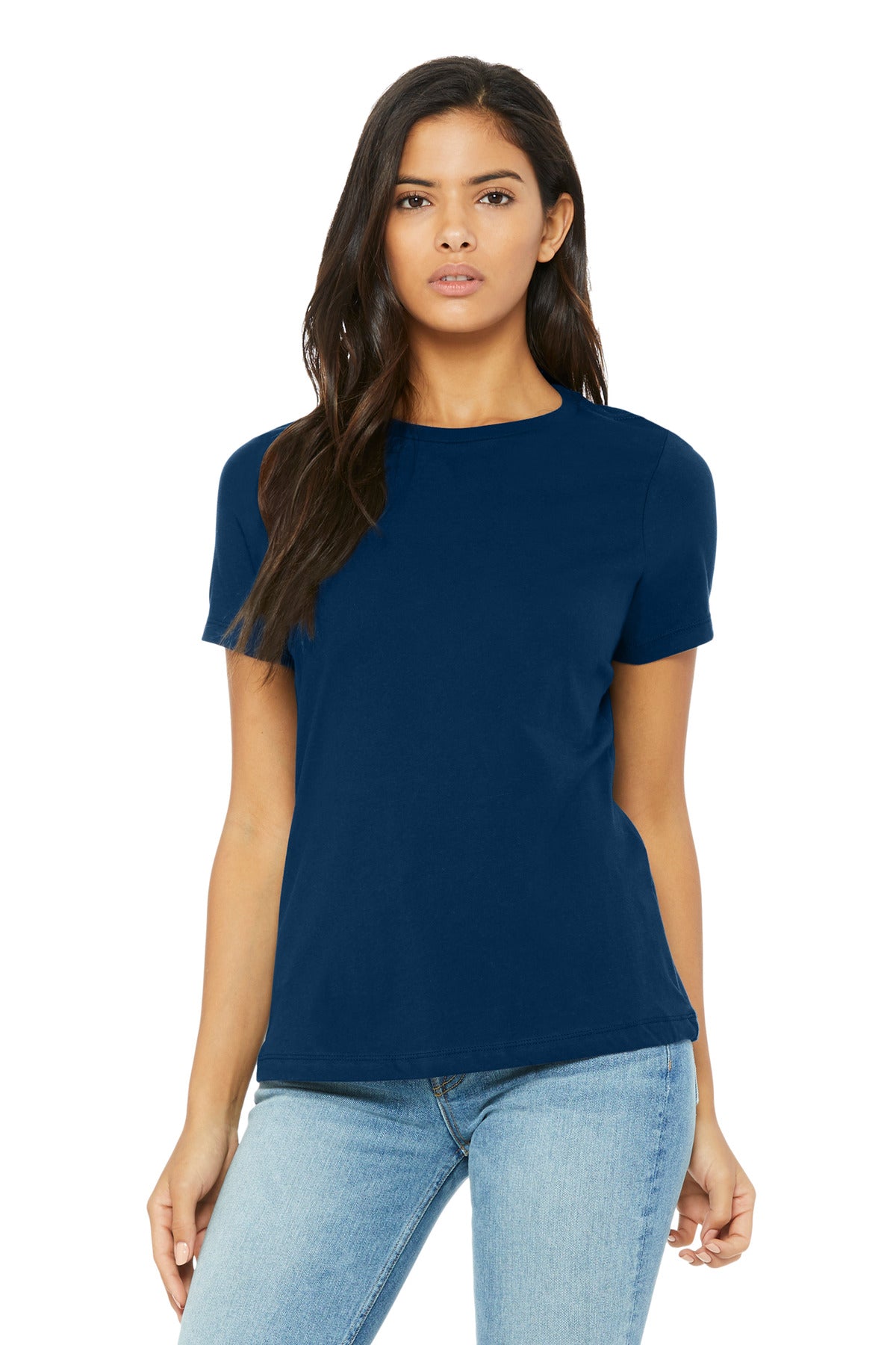 BELLA+CANVAS Women's Relaxed Triblend Tee BC6413 - Solid Navy Triblend - front