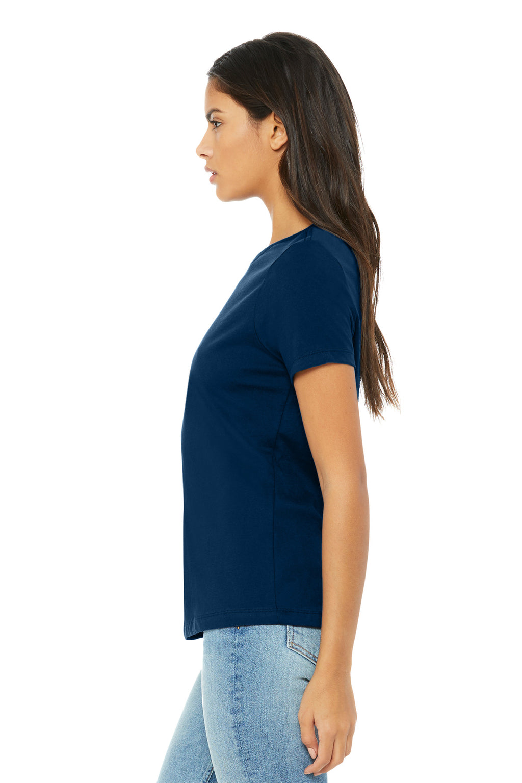 BELLA+CANVAS Women's Relaxed Triblend Tee BC6413 - Solid Navy Triblend - side