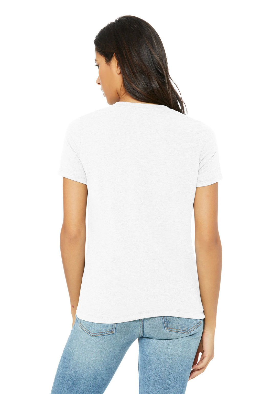 BELLA+CANVAS Women's Relaxed Triblend Tee BC6413 - Solid White Triblend - back