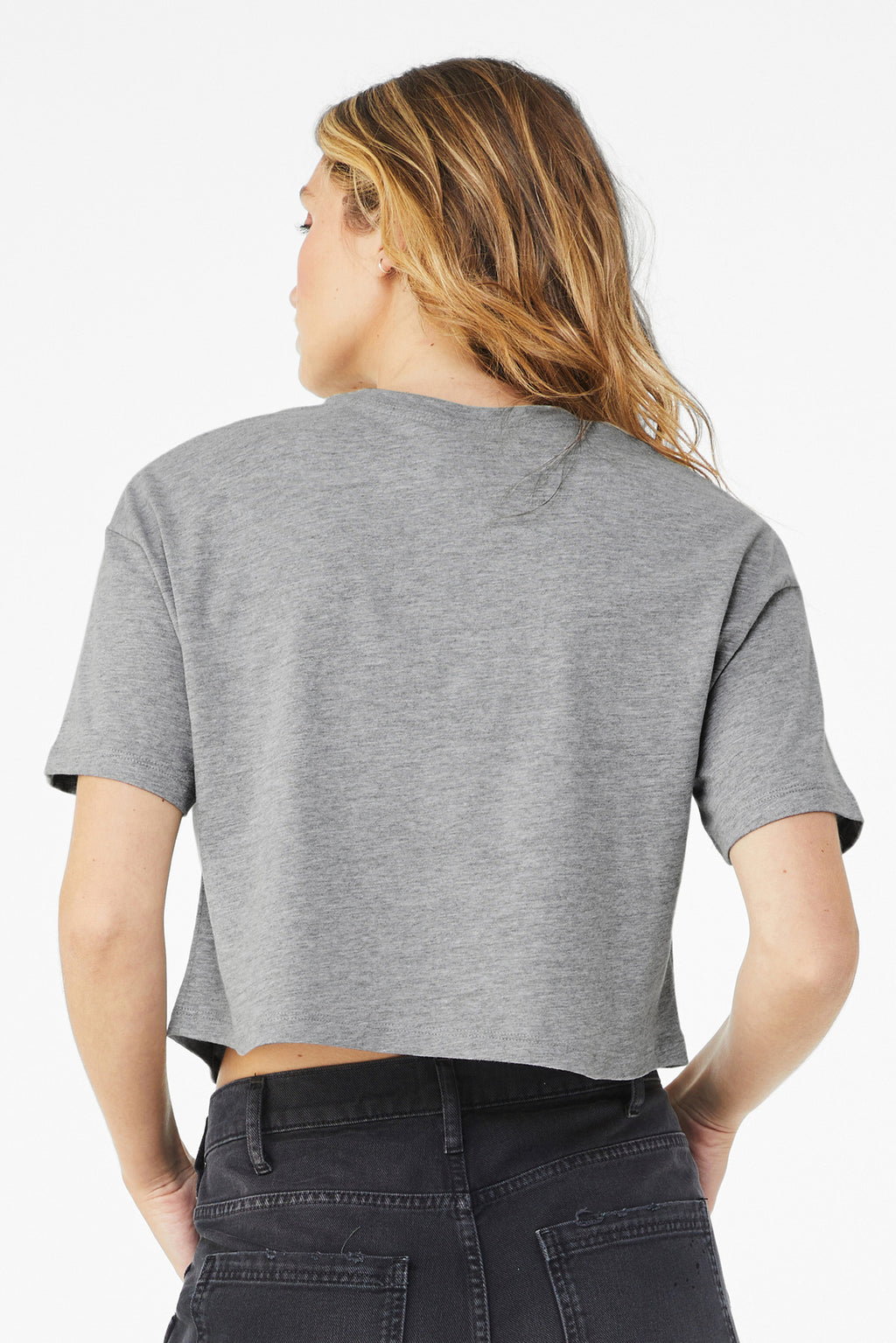 BELLA+CANVAS Women's Jersey Crop Tee BC6482 - Athletic Heather - back