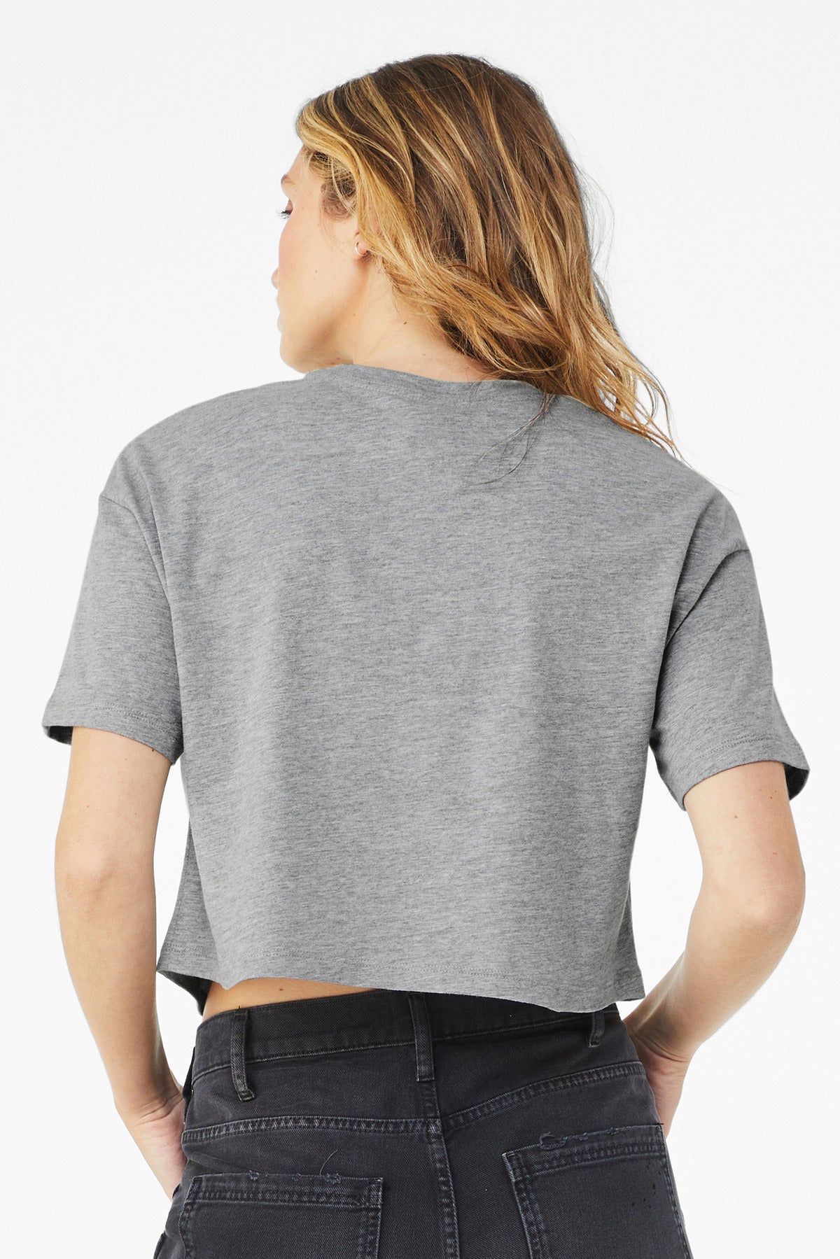 BELLA+CANVAS Women's Jersey Crop Tee BC6482 - Athletic Heather - back