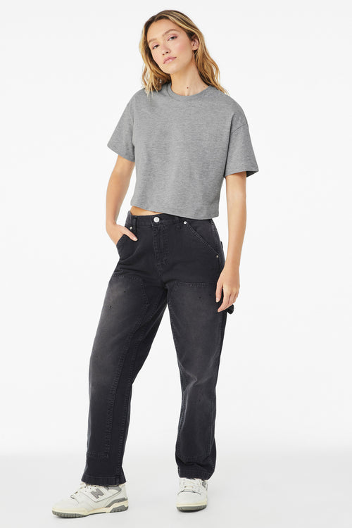 BELLA+CANVAS Women's Jersey Crop Tee BC6482 - Athletic Heather - front