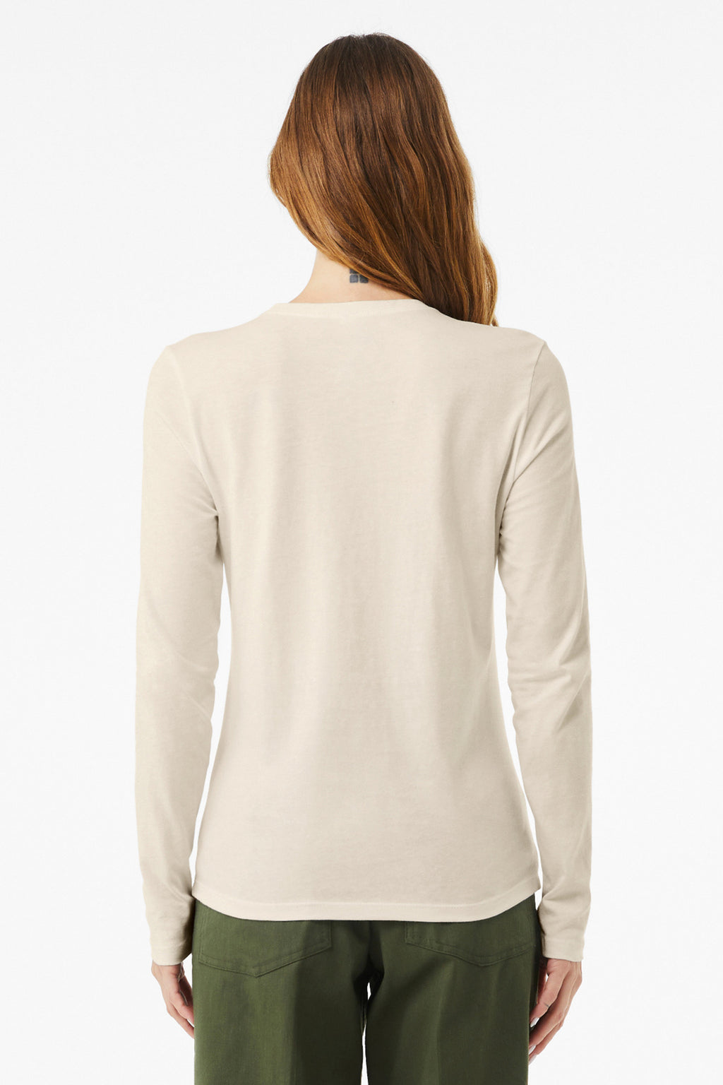BELLA+CANVAS Women's Jersey Long Sleeve Tee BC6500 - Heather Dust - back