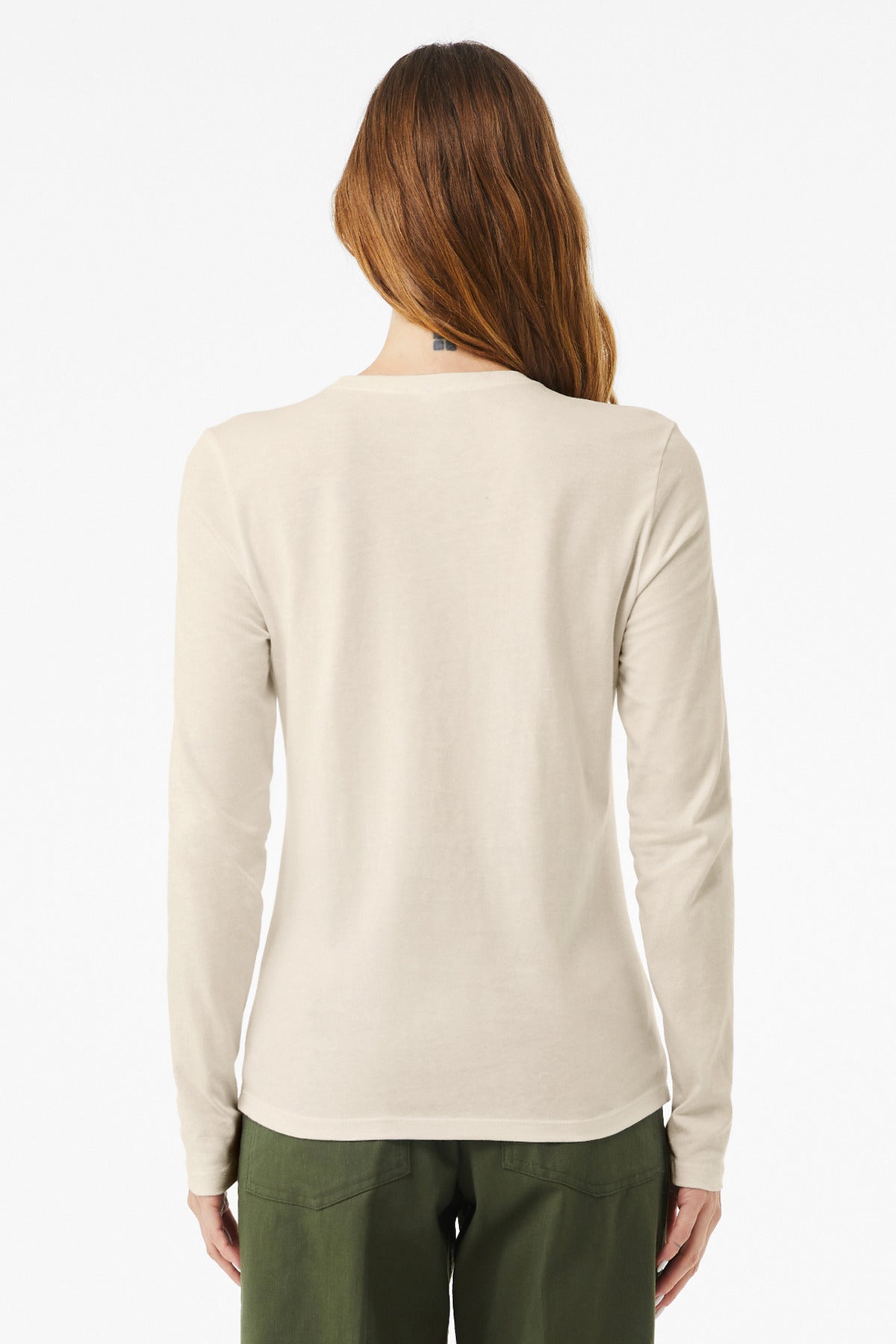 BELLA+CANVAS Women's Jersey Long Sleeve Tee BC6500 - Heather Dust - back