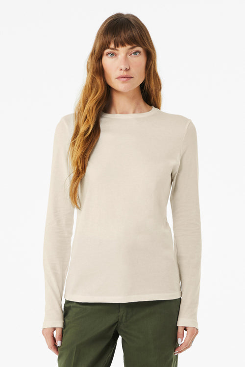 BELLA+CANVAS Women's Jersey Long Sleeve Tee BC6500 - Heather Dust - front