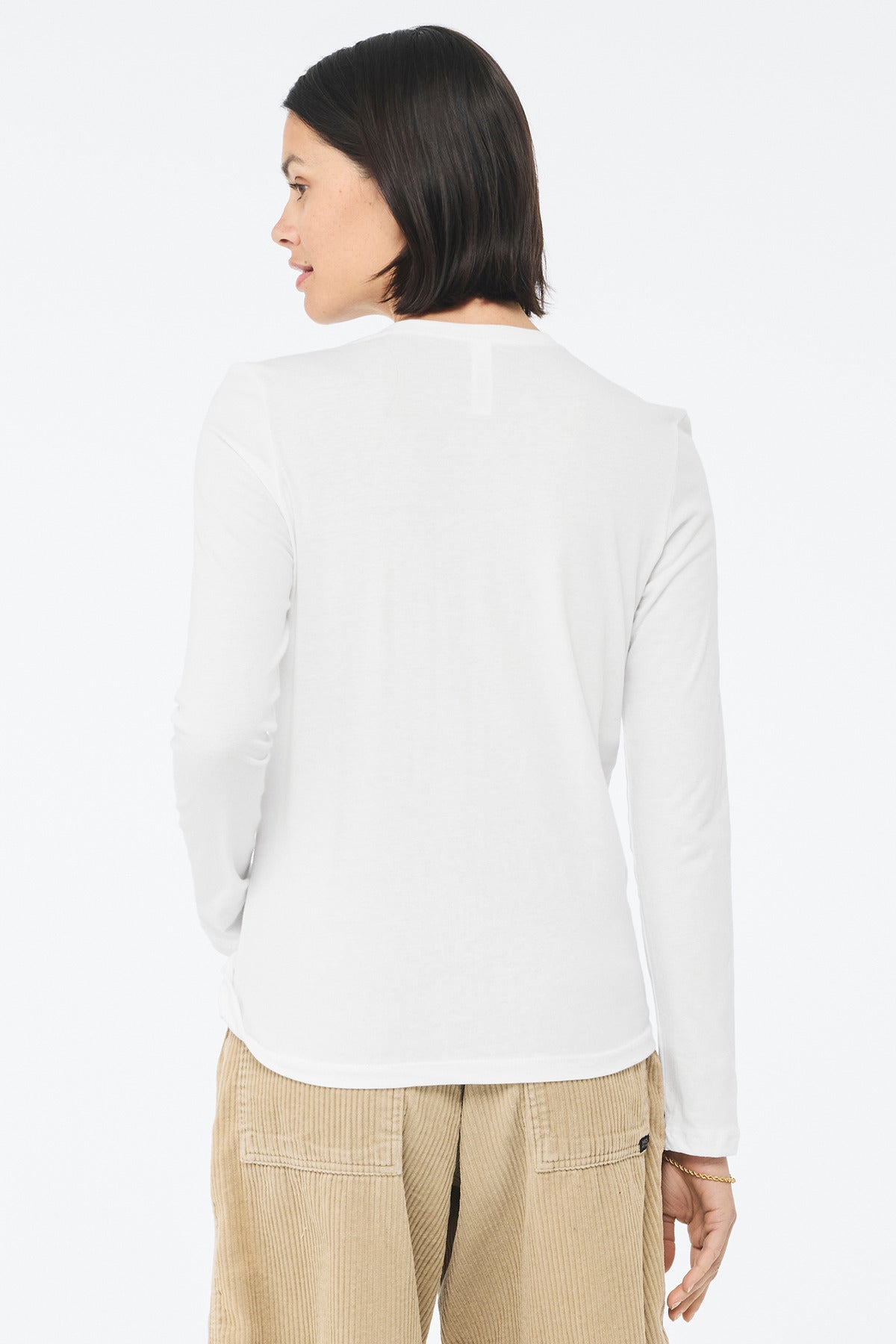 BELLA+CANVAS Women's Jersey Long Sleeve Tee BC6500 - White - back