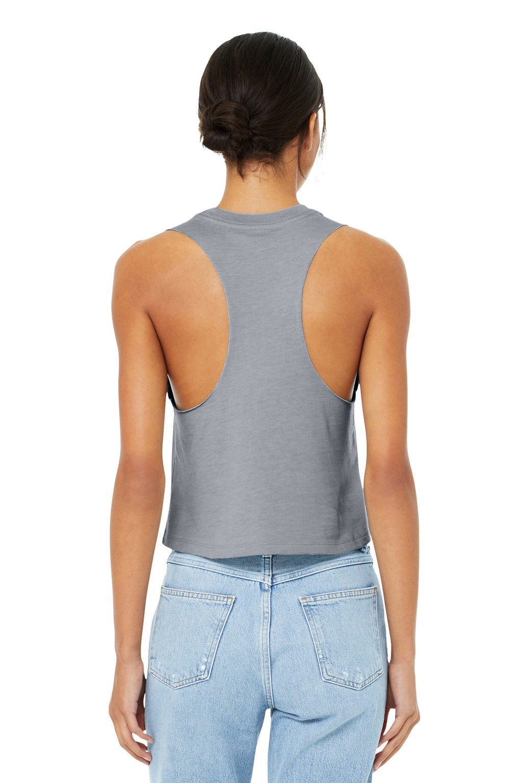BELLA+CANVAS Women's Racerback Cropped Tank. BC6682 - Athletic Heather - back