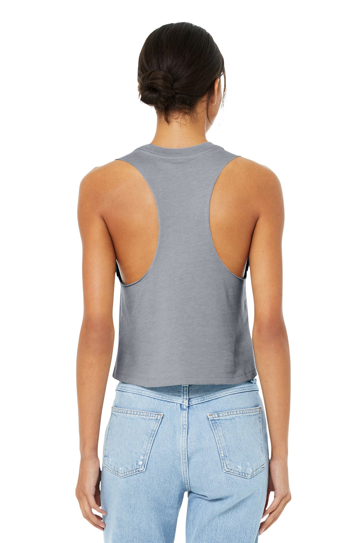 BELLA+CANVAS Women's Racerback Cropped Tank. BC6682 - Athletic Heather - back