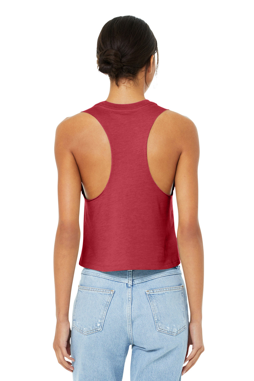 BELLA+CANVAS Women's Racerback Cropped Tank. BC6682 - Heather Red - back