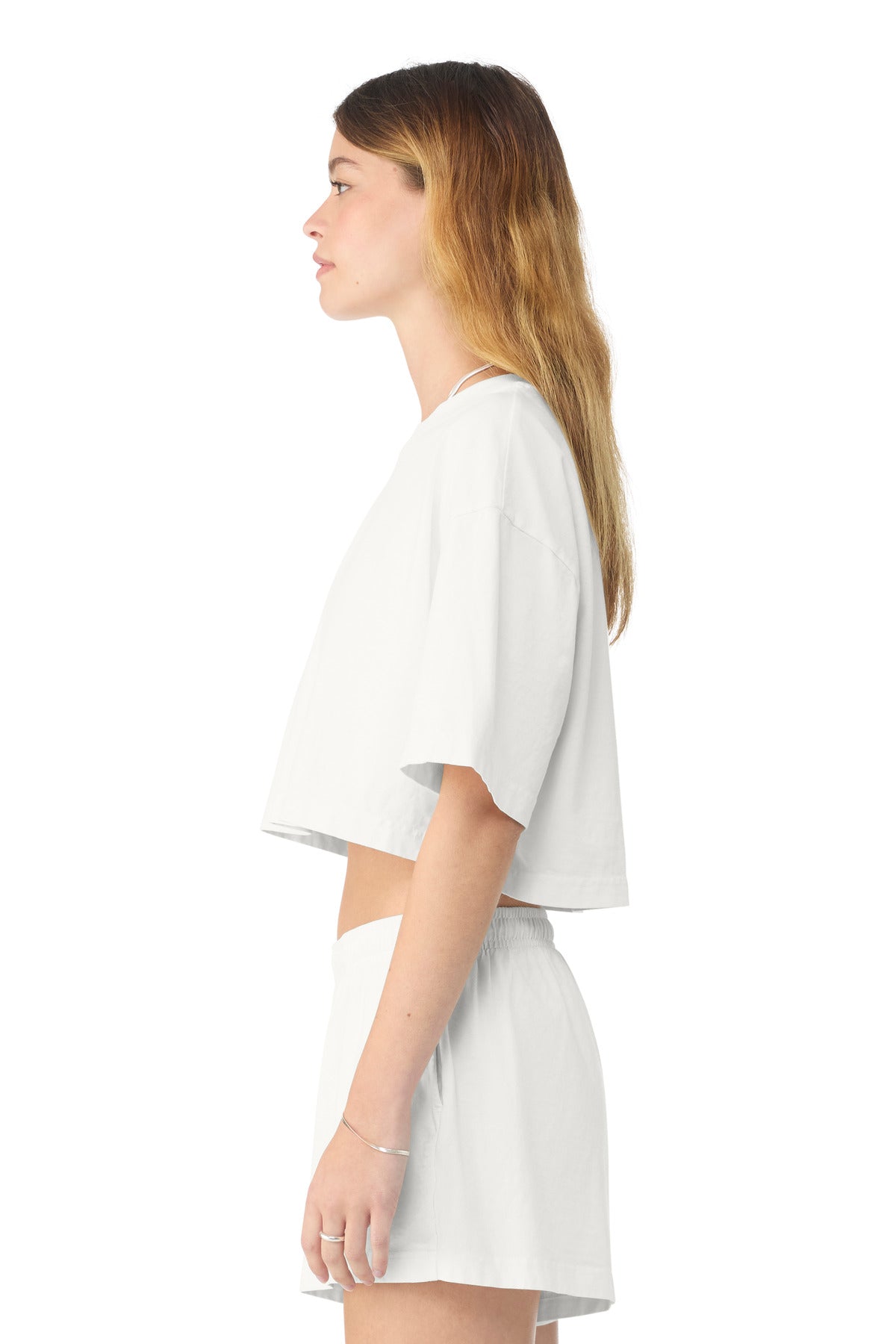 BELLA+CANVAS Women's Heavyweight Garment-Dyed Cropped Tee BC6882GD - Vintage White - side