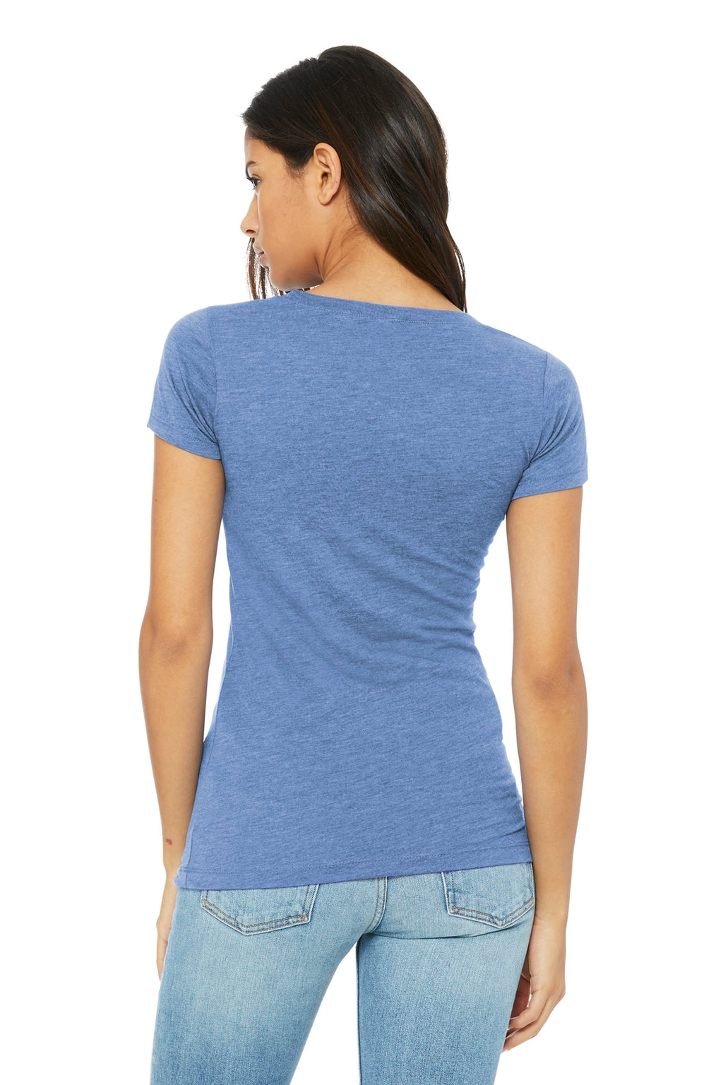 BELLA+CANVAS Women's Triblend Short Sleeve Tee. BC8413 - Blue Triblend - back