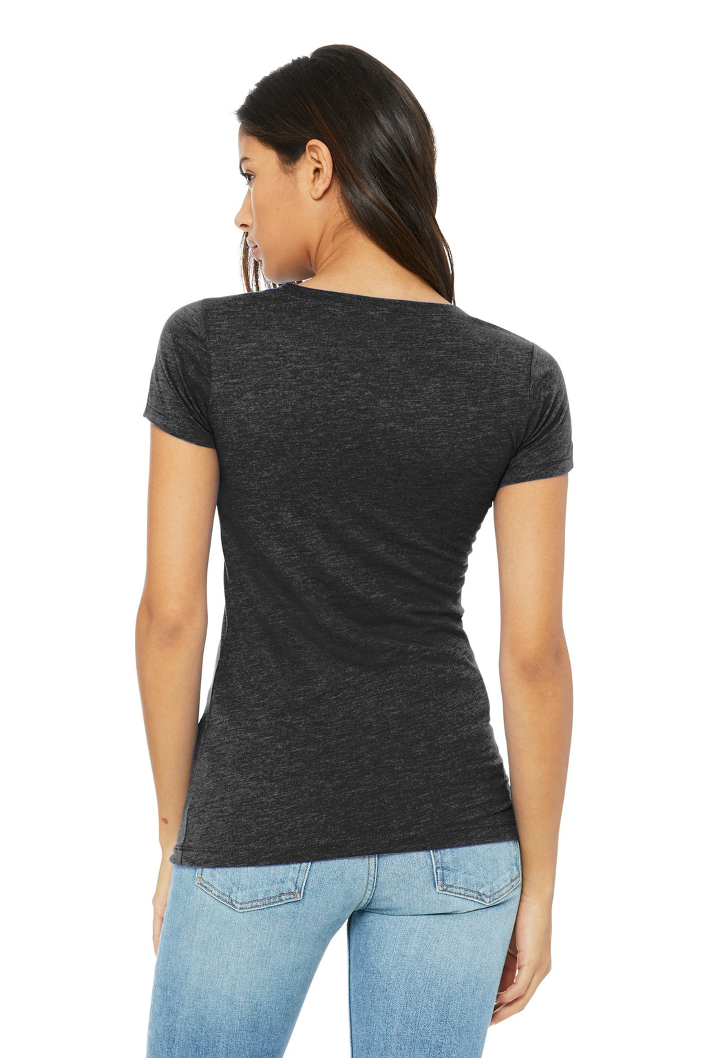 BELLA+CANVAS Women's Triblend Short Sleeve Tee. BC8413 - Charcoal-Black Triblend - back
