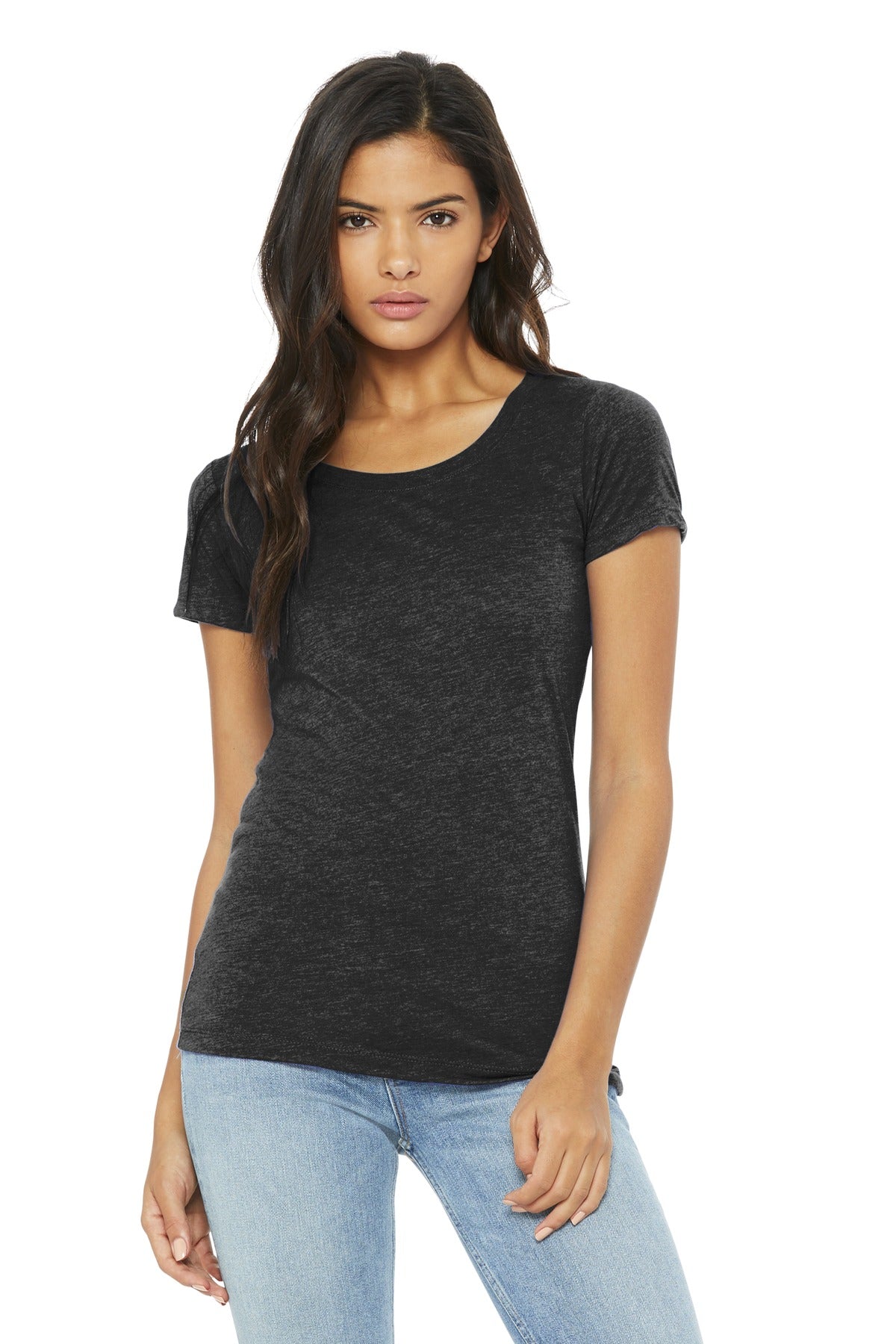 BELLA+CANVAS Women's Triblend Short Sleeve Tee. BC8413 - Charcoal-Black Triblend - front