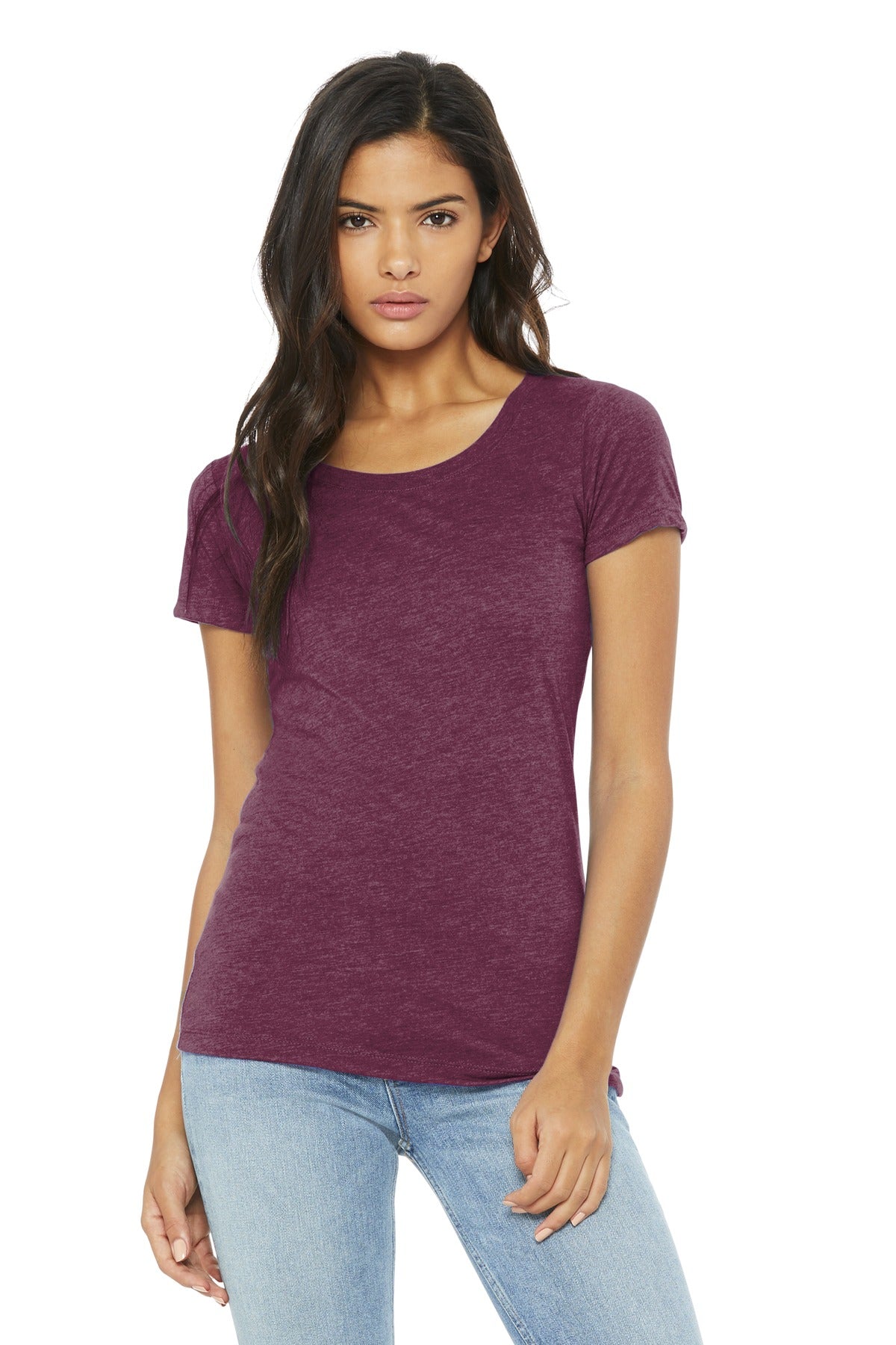 BELLA+CANVAS Women's Triblend Short Sleeve Tee. BC8413 - Maroon Triblend - front