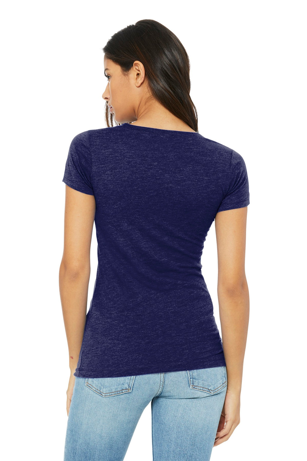 BELLA+CANVAS Women's Triblend Short Sleeve Tee. BC8413 - Navy Triblend - back