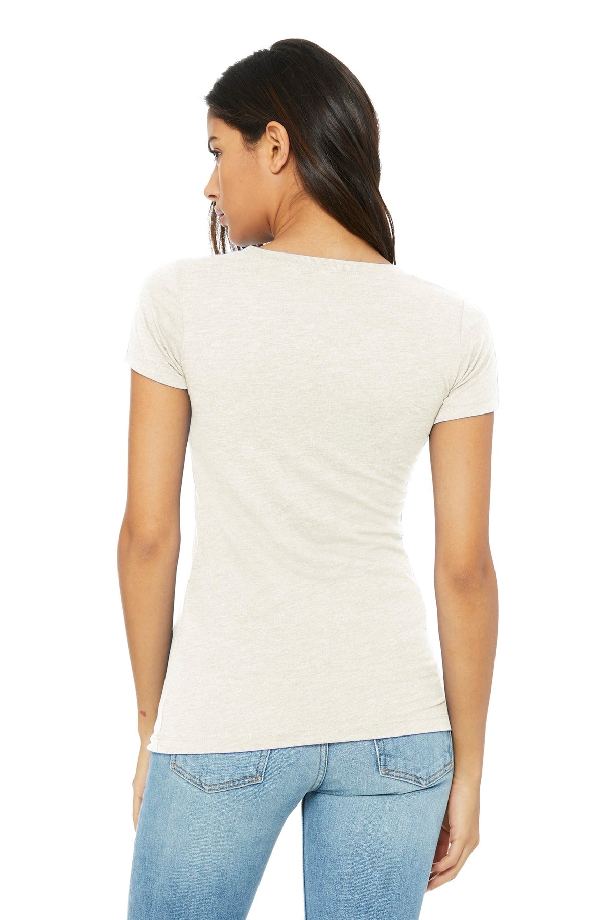 BELLA+CANVAS Women's Triblend Short Sleeve Tee. BC8413 - Oatmeal Triblend - back