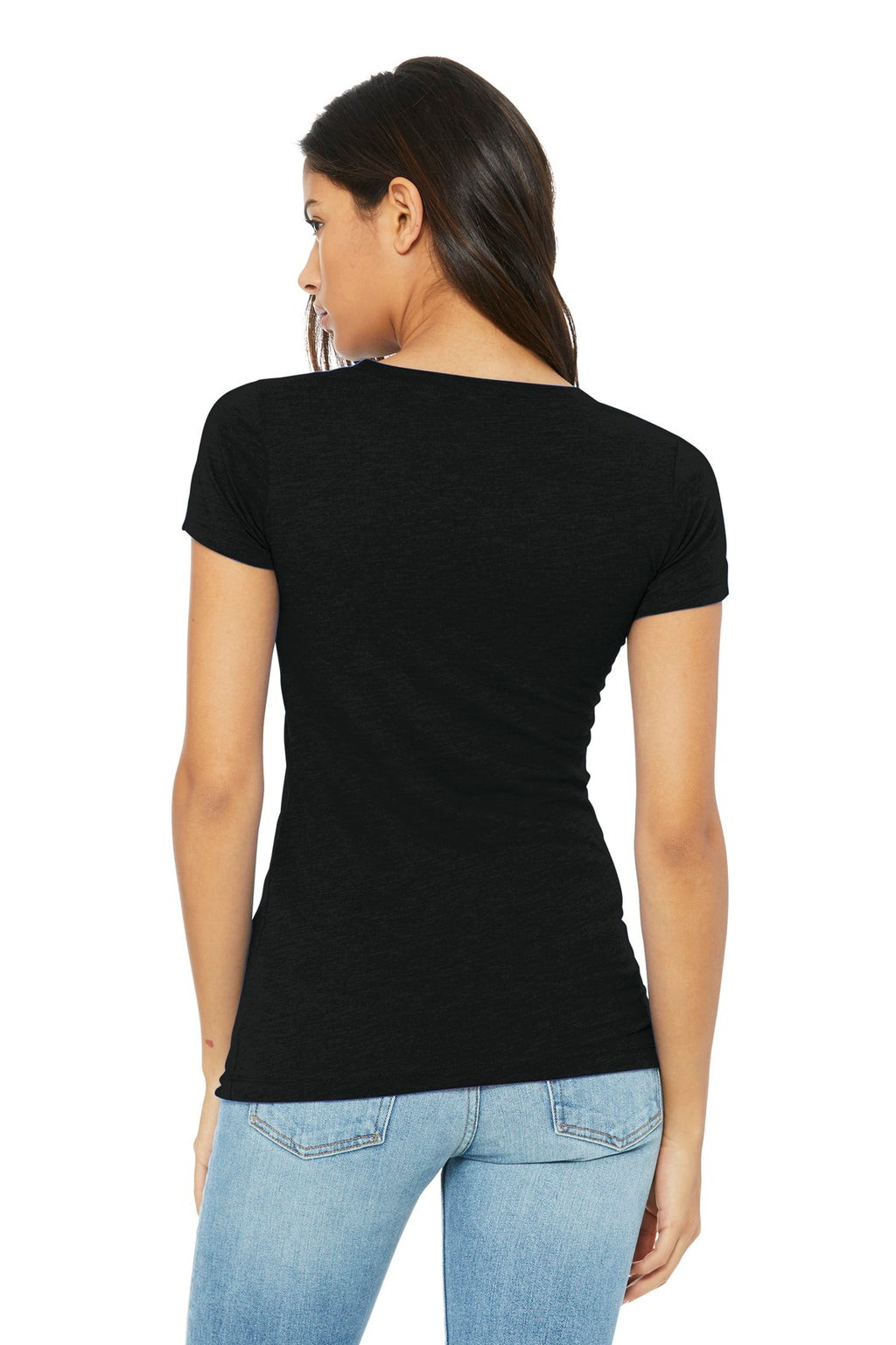 BELLA+CANVAS Women's Triblend Short Sleeve Tee. BC8413 - Solid Black Triblend - back