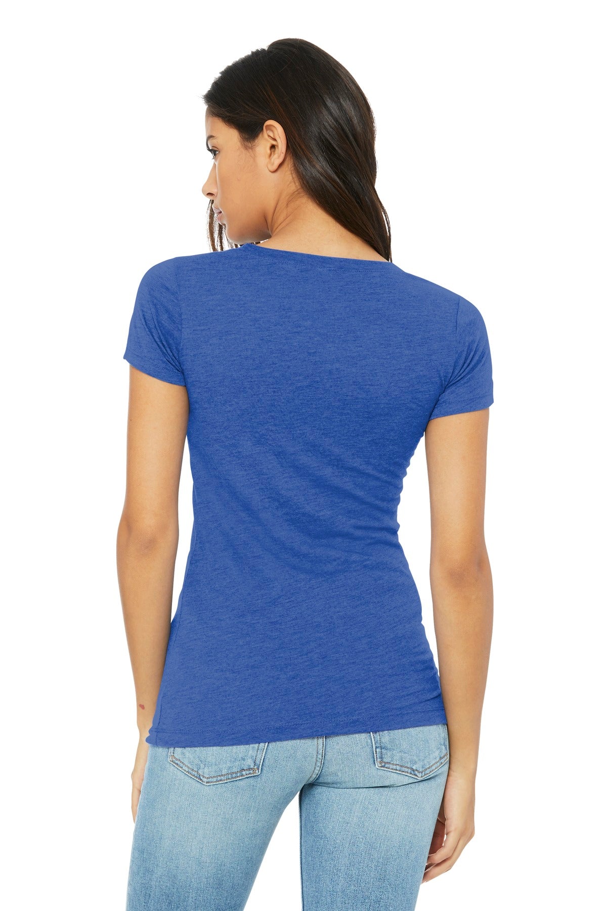BELLA+CANVAS Women's Triblend Short Sleeve Tee. BC8413 - True Royal Triblend - back