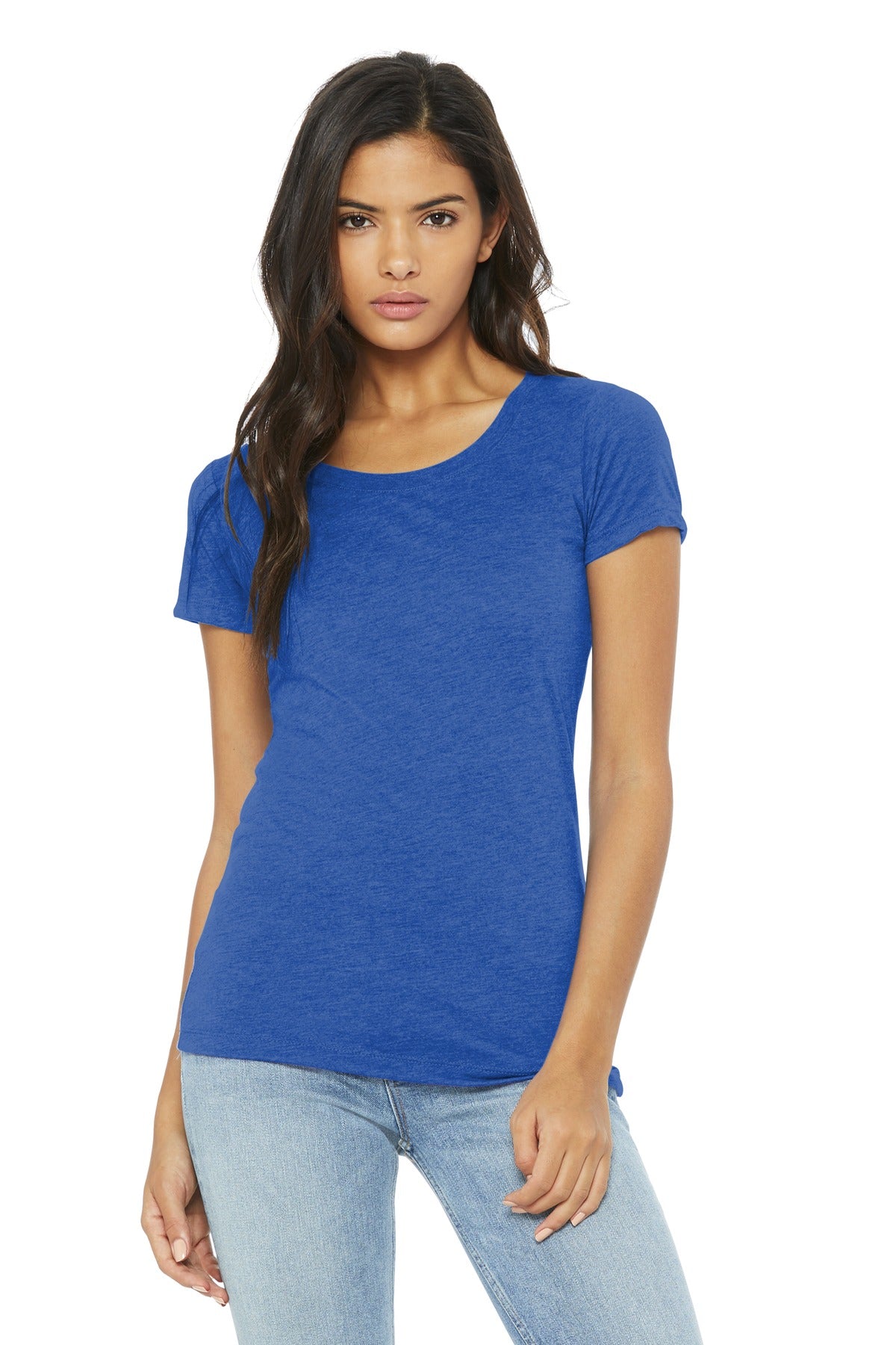 BELLA+CANVAS Women's Triblend Short Sleeve Tee. BC8413 - True Royal Triblend - front