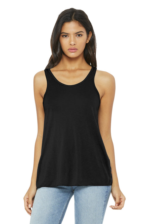 BELLA+CANVAS Women's Flowy Racerback Tank. BC8800 - Black - front