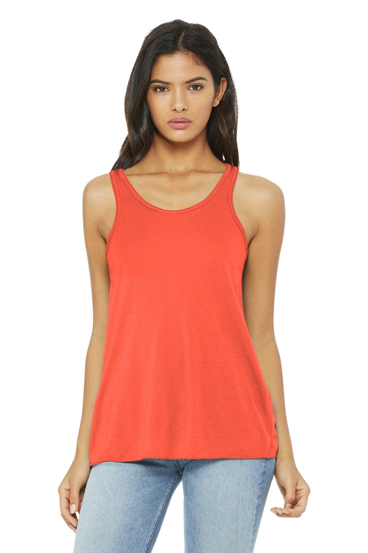 BELLA+CANVAS Women's Flowy Racerback Tank. BC8800 - Coral - front