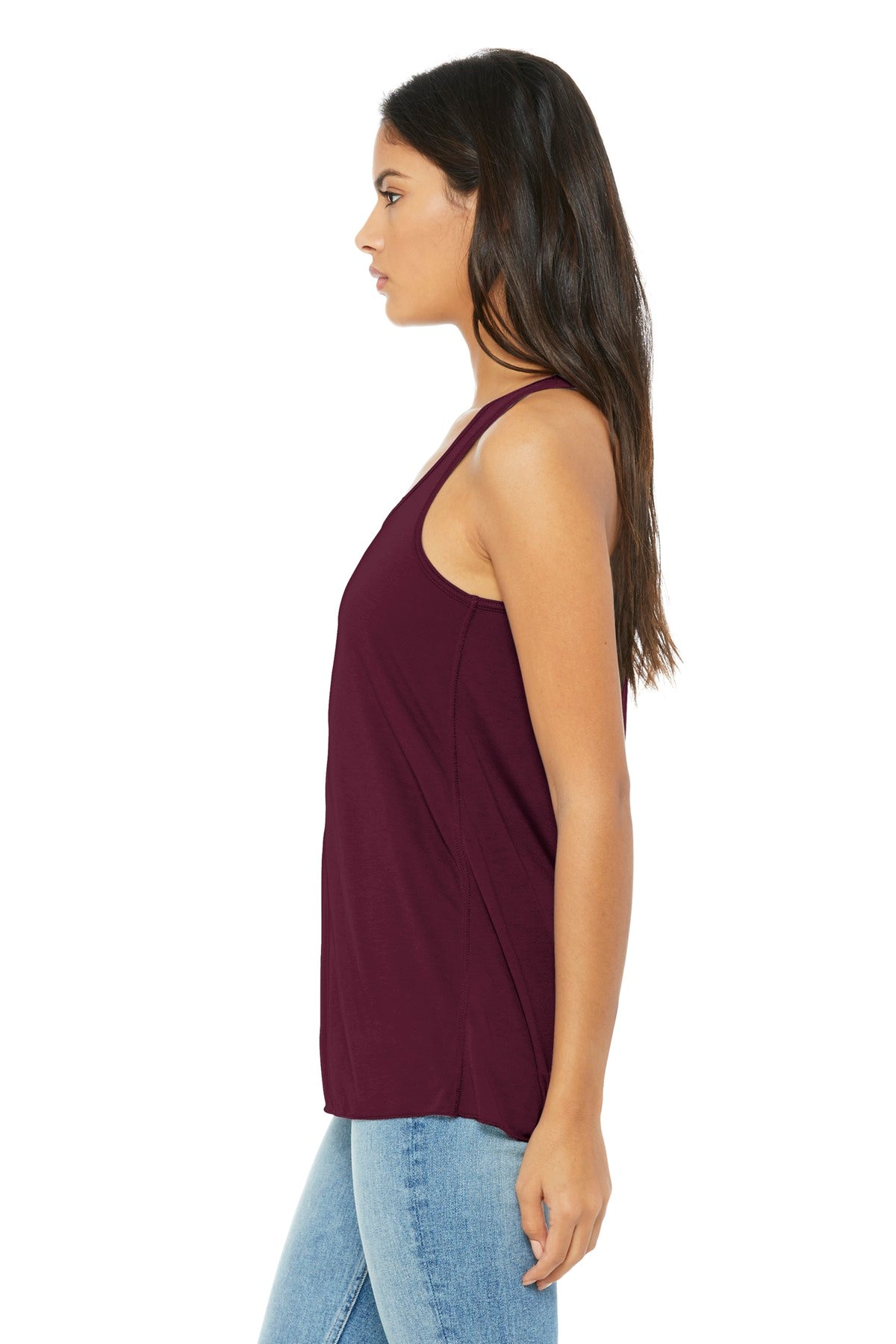 BELLA+CANVAS Women's Flowy Racerback Tank. BC8800 - Maroon - side