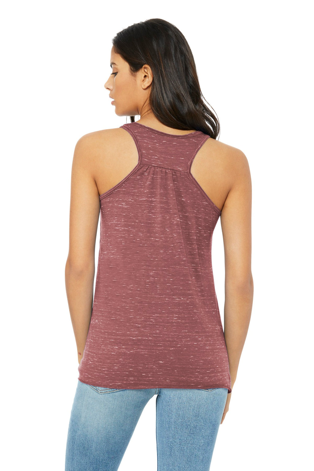 BELLA+CANVAS Women's Flowy Racerback Tank. BC8800 - Mauve Marble - back