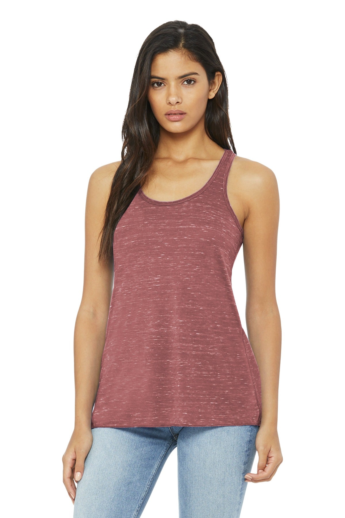 BELLA+CANVAS Women's Flowy Racerback Tank. BC8800 - Mauve Marble - front
