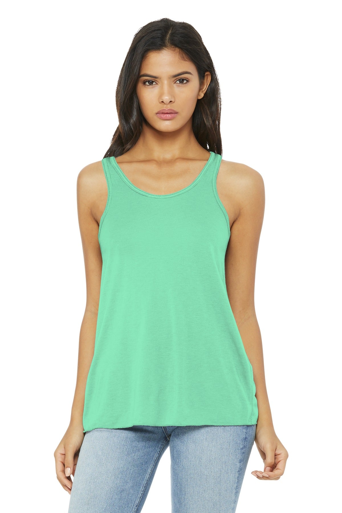 BELLA+CANVAS Women's Flowy Racerback Tank. BC8800 - Mint - front