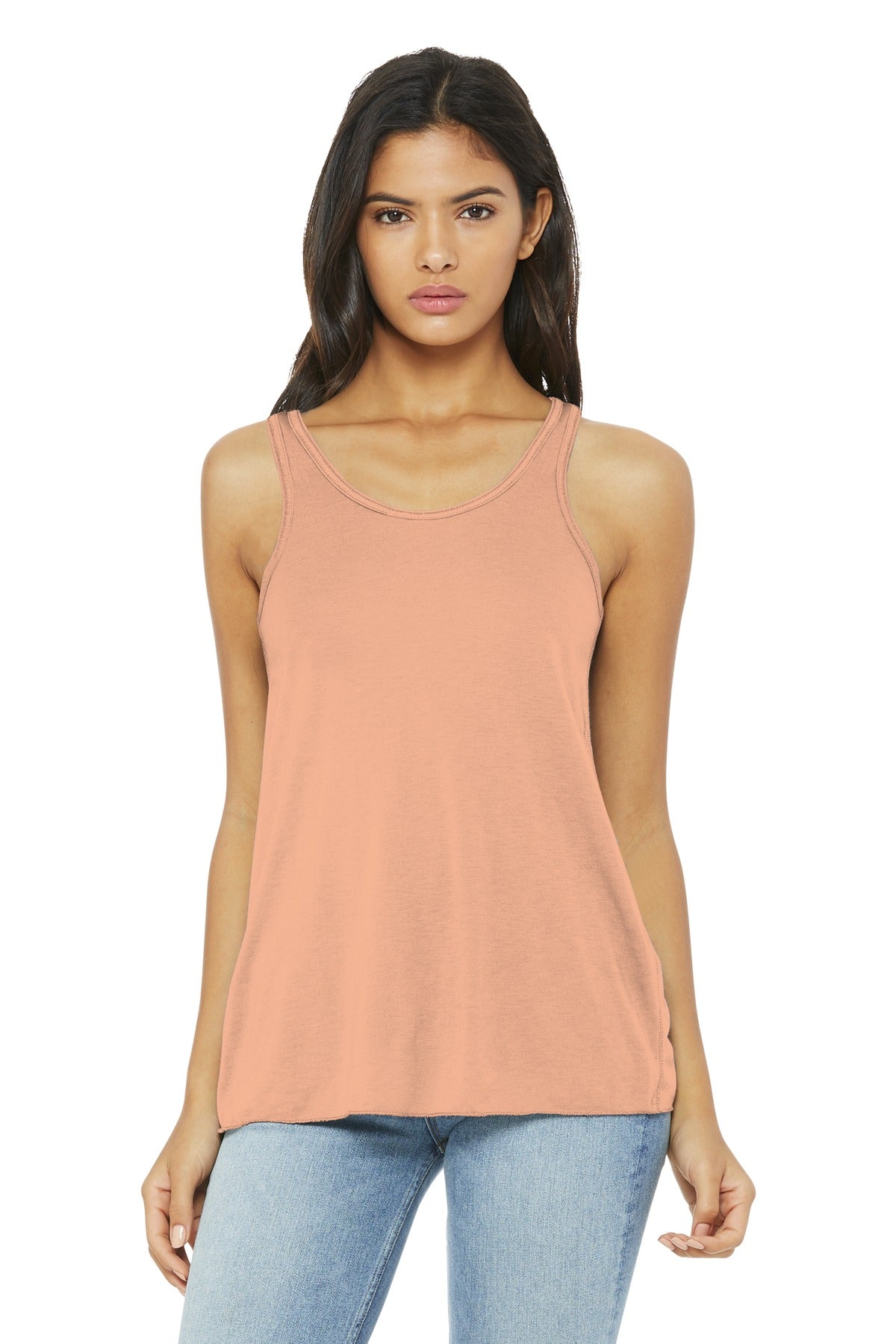 BELLA+CANVAS Women's Flowy Racerback Tank. BC8800 - Peach - front