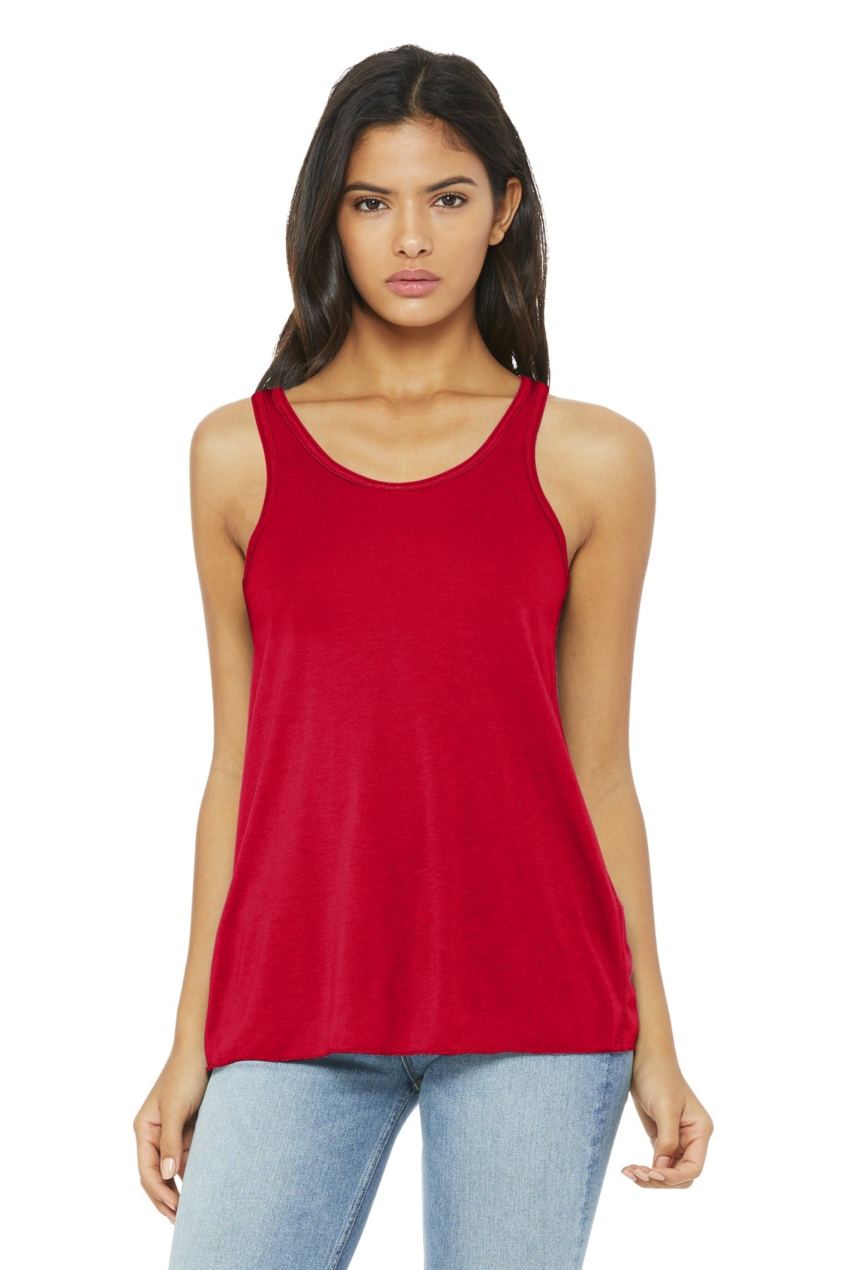 BELLA+CANVAS Women's Flowy Racerback Tank. BC8800 - Red - front